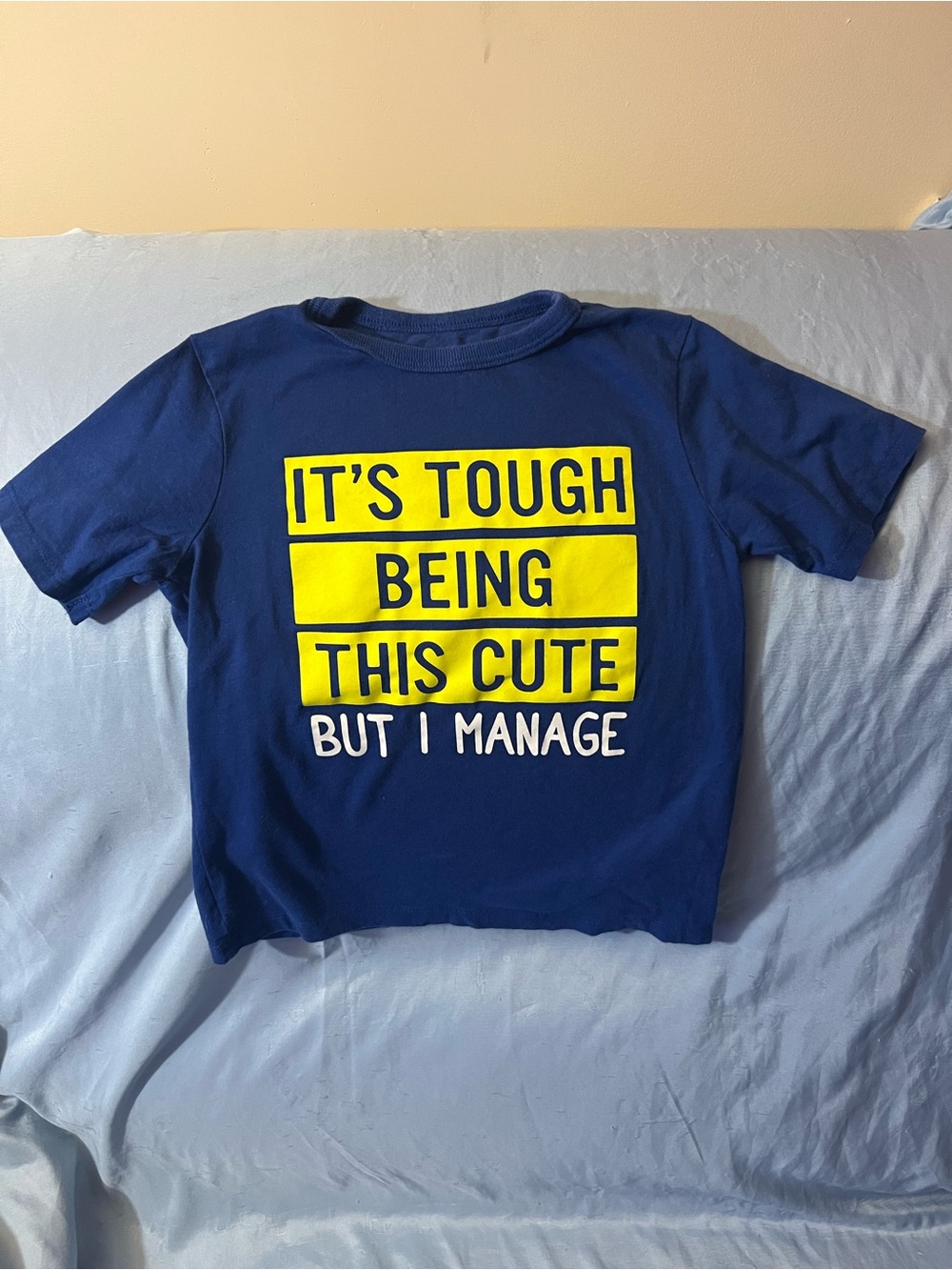 The Children's Place Navy Blue Short-Sleeve Tee with Yellow & White Graphic